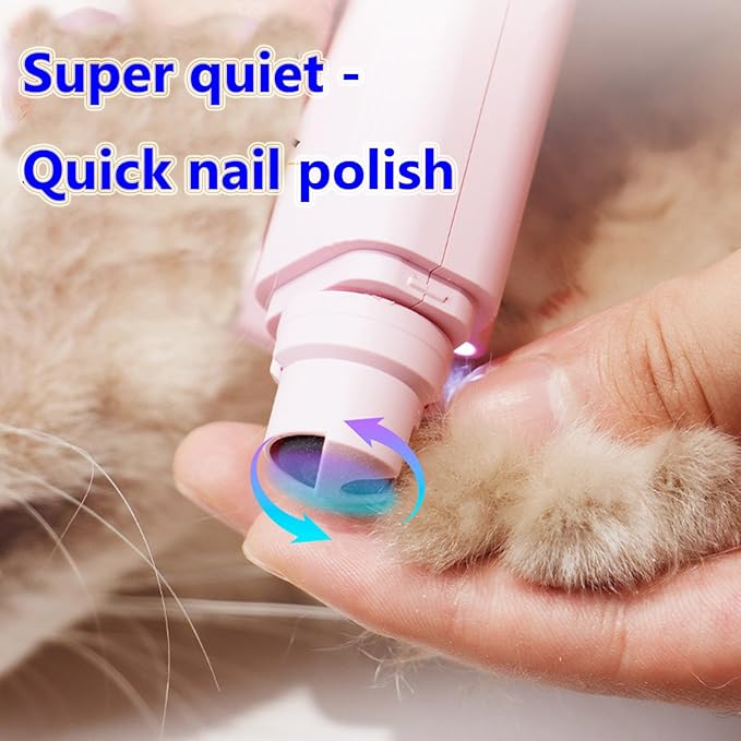 Dog Nail Grinder & Nail Clippers 2-in-1 Upgrade, Professional Electric Rechargeable Pet Nail Trimmer Painless Claw Grooming and Smooth, for Small, Medium, Large Dogs & Cats (White, Electric)