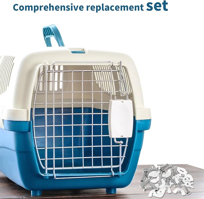 Therwen 20 Set M6 Pet Carrier Fasteners Set Dog Kennel Replacement Screws and Bolts Butterfly Nuts Dog Kennel Bolts Hardware Replacement Kit for Pet Carrier (White)