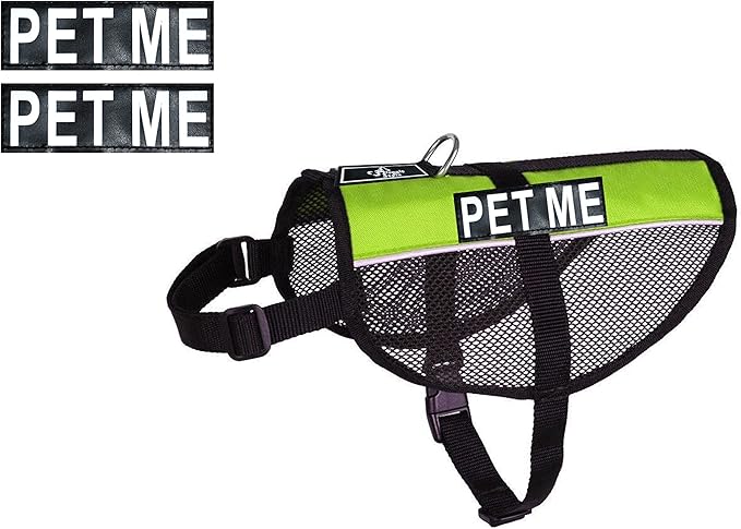 Doggie Stylz Service Dog mesh Vest Harness Cool Comfort Nylon Purchase Comes with 2 Reflective PET ME pathces. Please Measure Your Dog Before Ordering