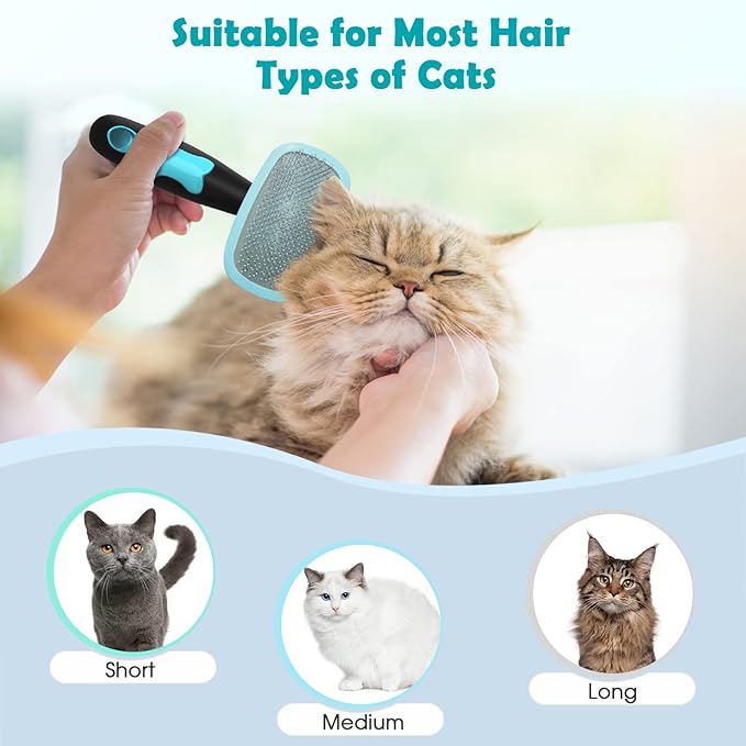 Slicker Brush, PETPAWJOY Dog Brush Gently Cleaning Pin Brush for Shedding Dog Hair Brush for Small Dogs Puppy Yorkie Poodle Rabbits Cats