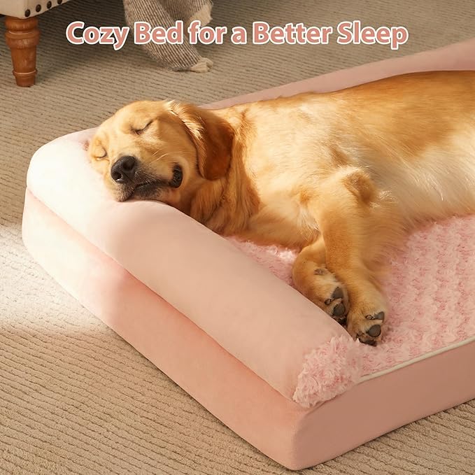 BFPETHOME Dog Beds for Large Dogs, Orthopedic Dog Bed for Medium Large Dogs,Big Waterproof Couch Dog Pet Bed with Removable Washable Cover