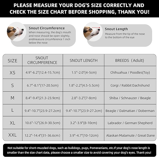 Dog Muzzle, Breathable Soft Muzzle for Extra Small Dogs to Anti & Prevent Barking Biting Chewing, Reflective & Adjustable Basket Muzzle with Air Mesh for Dachshund Grey XS