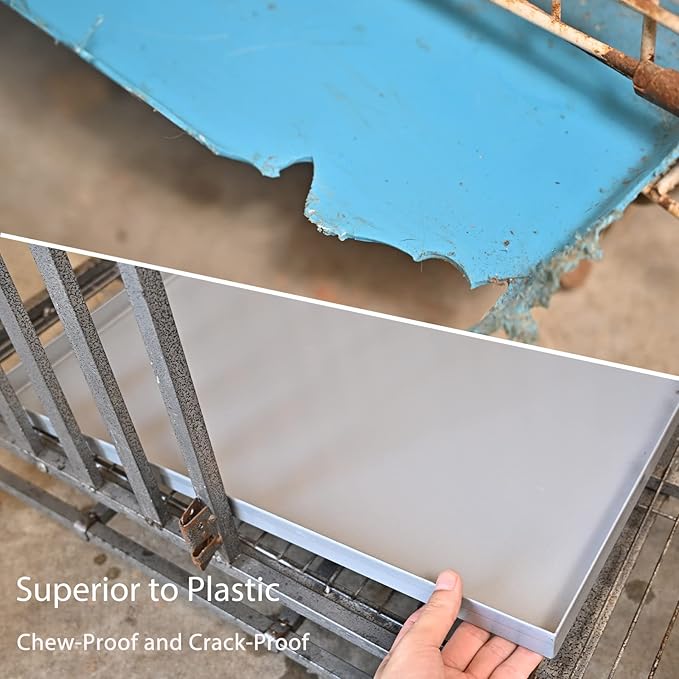 41x27.38x1 Replacement Tray for Dog Crate, Galvanized, Chew-Proof and Crack-Proof Dog Kennel Tray Replacement