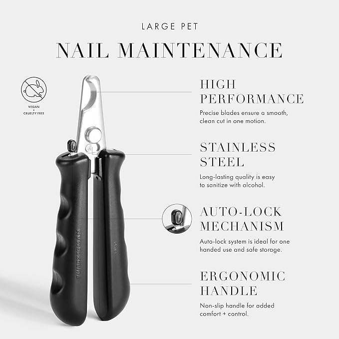 Tweezerman Large Nail Clippers for Dogs & Cats, Manual Professional Cat & Dog Nail Trimmer with Ergonomic Handle