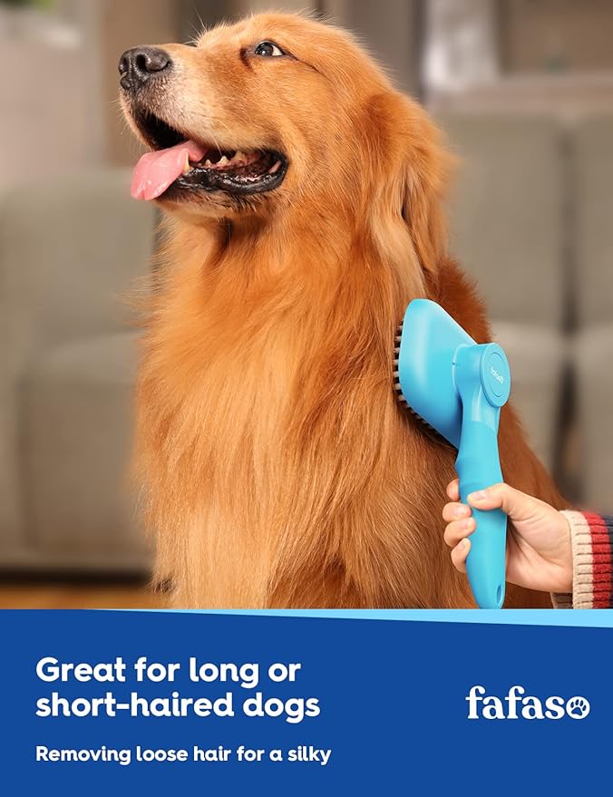 Pet Grooming Brush for Dogs and Cats, Versatile Bathing and Massaging Brush for Short and Long Hair Pets (Sky Blue)