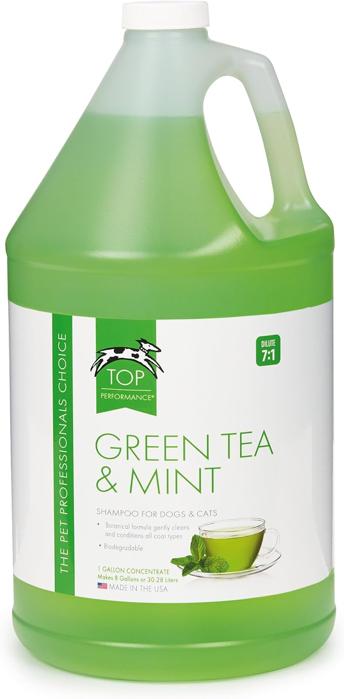 Top Performance Green Tea and Mint Puppies and Kittens Shampoo, 1-Gallon