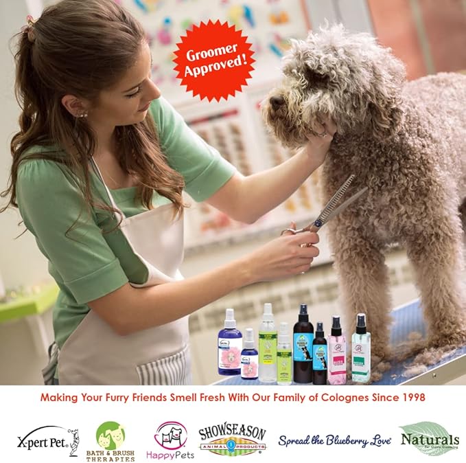 Showseason Bath & Brush Therapies® Ambrosia Pet Cologne 12.5 oz For Dogs | Long-Lasting Odor Eliminator | Paraben-Free | Biodegradable & Non-Toxic | Made in The USA