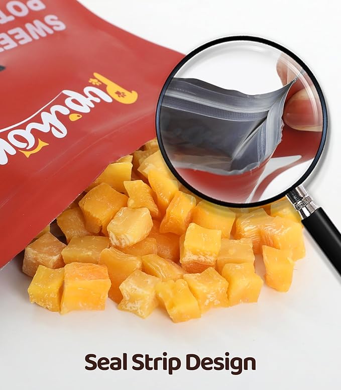 16OZ Sweet Potato Dog Training Treats，Potato Cube Dog Training Treats Reward Snacks for Small Medium Large Dogs， High Protein Dog Chewy Treats