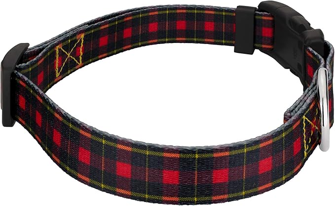 Country Brook Petz - Deluxe Buffalo Plaid Dog Collar - Made in The U.S.A. - Plaid and Argyle Collection Featuring Charming Designs (1 Inch, Large)