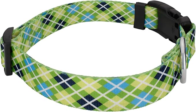 Country Brook Petz - Margarita Argyle Deluxe Dog Collar - Made in The U.S.A. - Plaid and Argyle Collection Featuring Charming Designs (1/2 Inch, Extra Small)