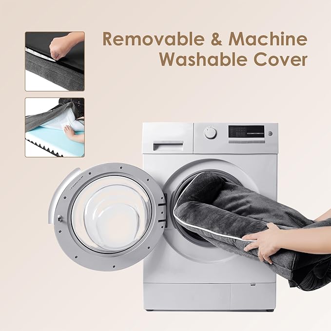 EHEYCIGA Orthopedic Dog Bed for Medium Dogs, Waterproof Memory Foam Medium Dog Beds with Sides, Non-Slip Bottom and Egg-Crate Foam Medium Dog Couch Bed with Washable Removable Cover, Dark Grey