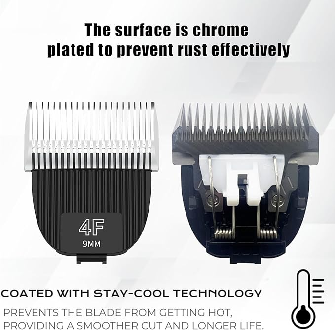 Flash Clipper Professional Detachable Replacement Blades,Compatible with Kenchii Flash Clipper Blade（Size 4F-9mm ）