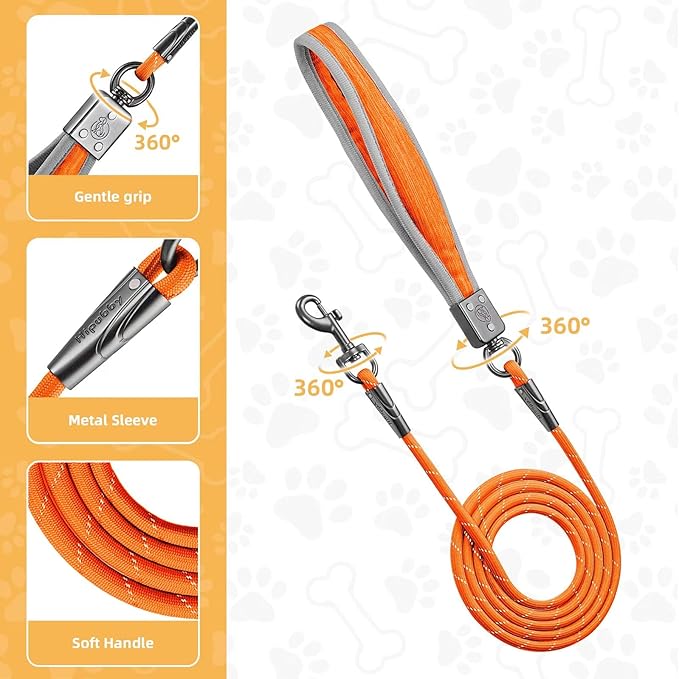 Dog Harness with Leash Set, Adjustable Soft Mesh Padded Reflective Dog Harnesse, Dog Leash with Soft Padded Handle, Puppy Harness and Leash Set for Walking,Training - Orange, S