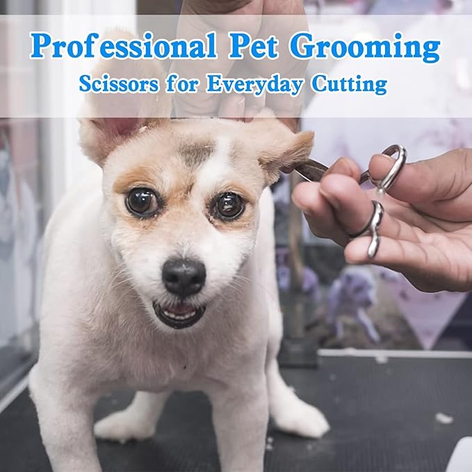 7.5'' Chunker Shears for Dogs Professional Dog Thinning Shears for Grooming, Japan 440C Stainless Steel Shears,Sharp, Fluffy Heavy Duty Blending Scissor for Pets