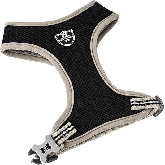 HUGO & HUDSON Dog Harness No-Pull Pet Harness Adjustable Quick Dry Mesh Padded Vest, Black, M