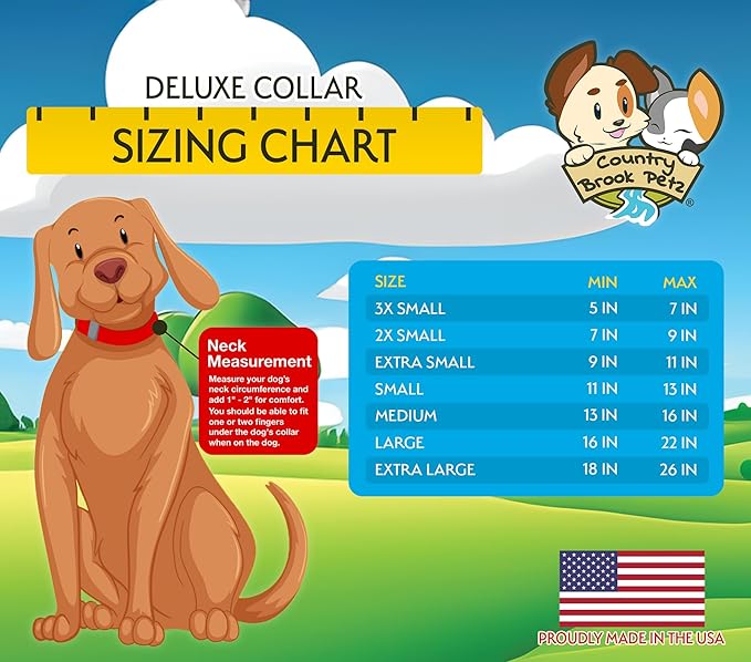 Country Brook Petz - Deluxe Puppy Picnic Dog Collar - Made in The U.S.A. - Plaid and Argyle Collection Featuring Charming Designs (1 Inch, Medium)