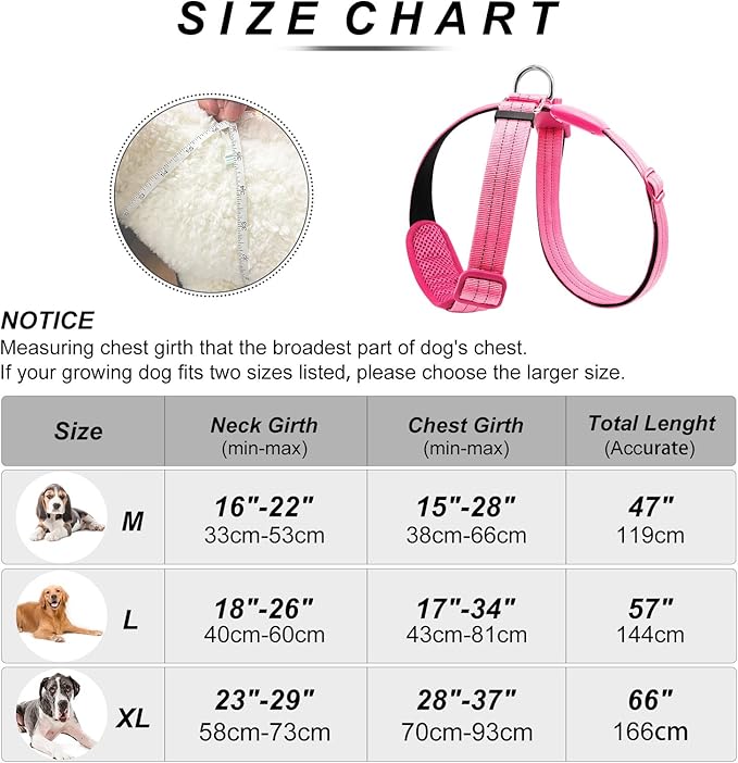 LED Light Up Dog Vest Harness Rechargeable, Soft Padded, Adjustable & Reflective Lighted Dog Harness Waterproof, Glow Dark Dog Light Harness for Camping Night Safety Walking, Medium Pink