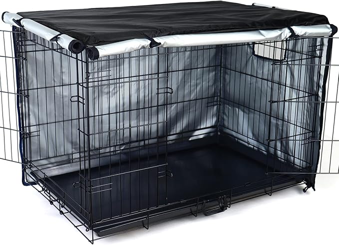 kefit Dog Crate Cover 24 inch, Kennel Cover for Dog Cage, Black