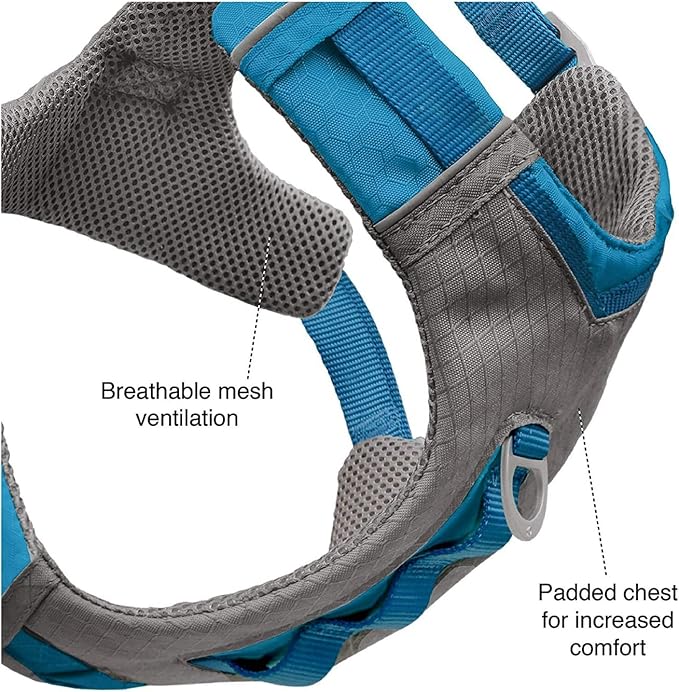 Kurgo Journey Air Dog Harness, Vest Harnesses for Dogs, Pet Hiking Harness for Running & Walking, Reflective, Padded, Includes Control Handle, No Pull Front Clip (Coral, X-Large)