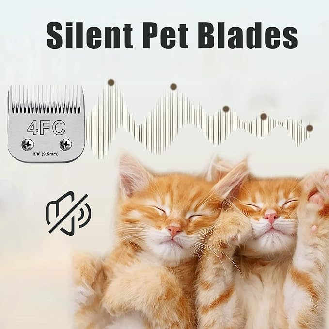 3Pack 4FC Blades for Dog Grooming Blades Compatible with Andis,Oster A5,Wahl km10 Dog Clippers,Detachable Dog Clipper Blade for Dog Cat Horse Animal,Size-#4FC, 3/8-Inch Cut Length (9.5mm)