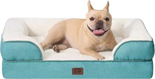 EHEYCIGA Orthopedic Dog Bed, Waterproof Memory Foam, Turquoise Blue, 30"L x 20"W x 6.5"Th