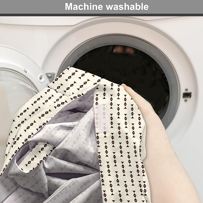 Lunarable Contemporary Brown Dog Crate Cover, Pattern of Repeating Triangular Simple Modern Concept, Easy to Use Pet Kennel Cover for Small Dogs Puppies Kittens, 22 Inch, Eggshell and Seal Brown