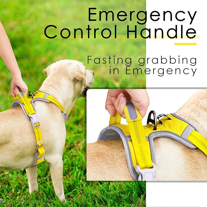 ThinkPet No Pull Harness Breathable Sport Vest with Handle-Dog Harnesses Reflective Adjustable for Medium Large Dogs