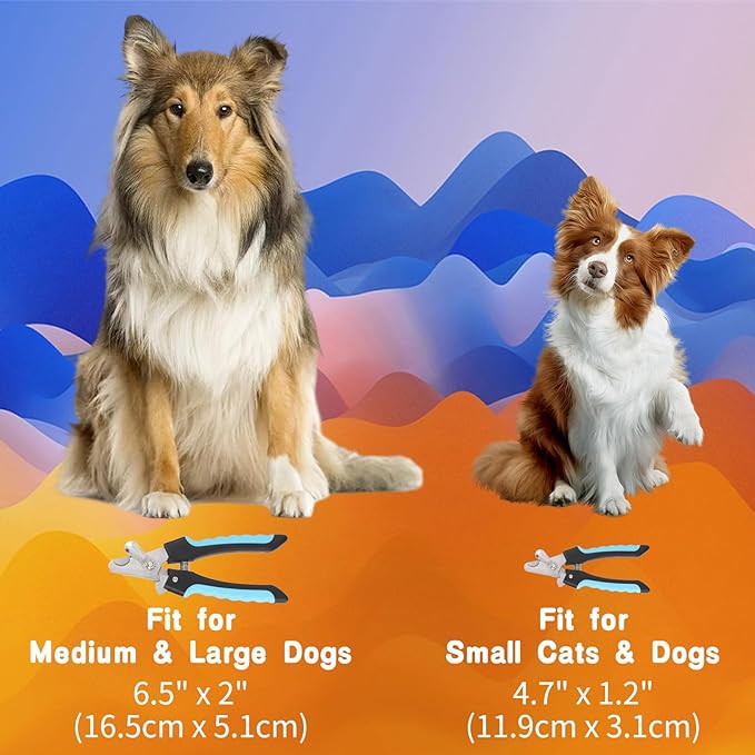 2 Pack Pet Nail Trimmer Clipper Set with 2 Nail Files, Dog Nail Clippers for Small, Large & Medium Dogs Cats Pet Toenail Clippers with Nail Files