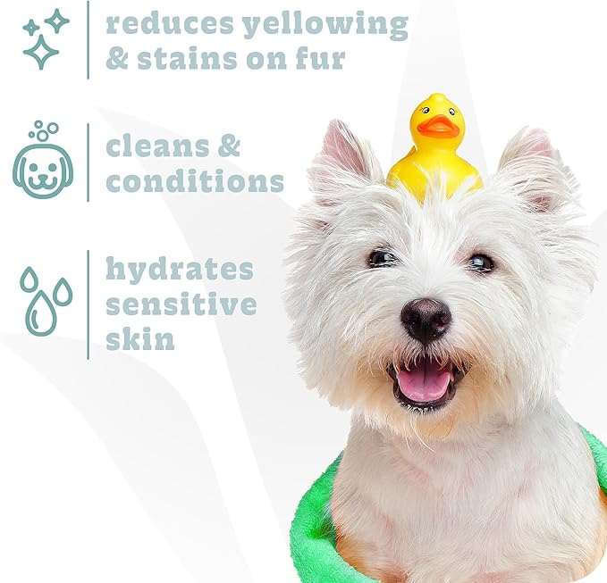 Espree Bright White Whitening Shampoo & Conditioner for Dogs, Stain-Removing, Brightening Formula for White and Light-Coated Pets, Gentle Whitening and Hydrating for Sensitive Skin, 20oz