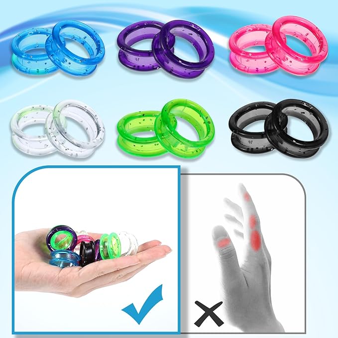 12Pcs Soft Silicone Scissors Finger Ring, Thumb Insert Protection Accessory for Animal Hair Shears, Professional Barbers