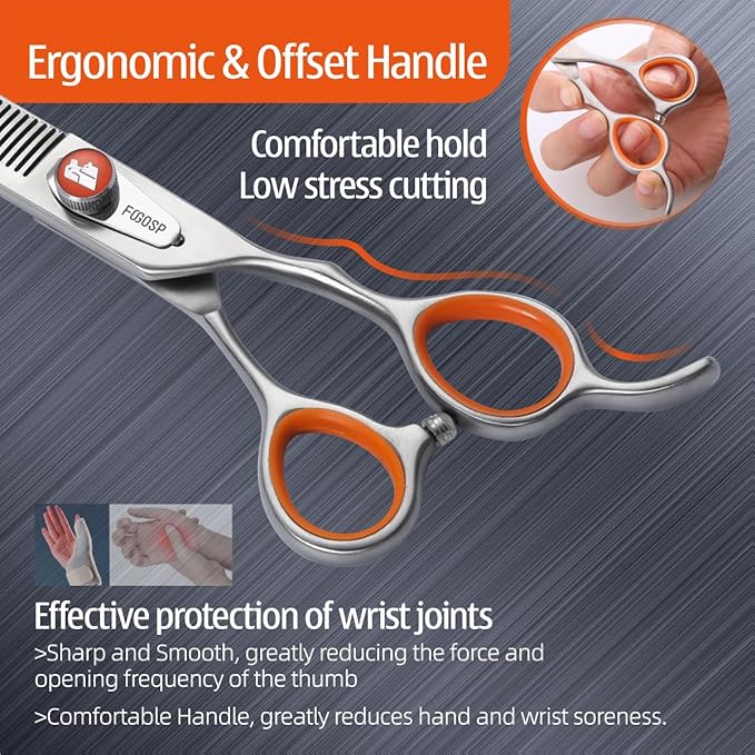 46 Teeth Thinning Shears for Dogs Grooming 7 inch Professional Blending Thinning Scissors for Dogs Cat Pet Japan 440C Stainless Right Handed