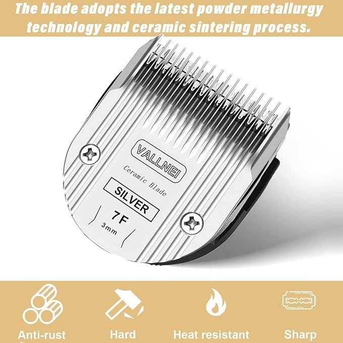 Detachable Adjustable Pet Dog Grooming Clipper 5-in-1 Blade Compatible with WAHL Professional Animal Blade Arco, Bravura, Chromado, Creativa, Figura, and Motion Pet, Dog, and Horse Clippers(7F)