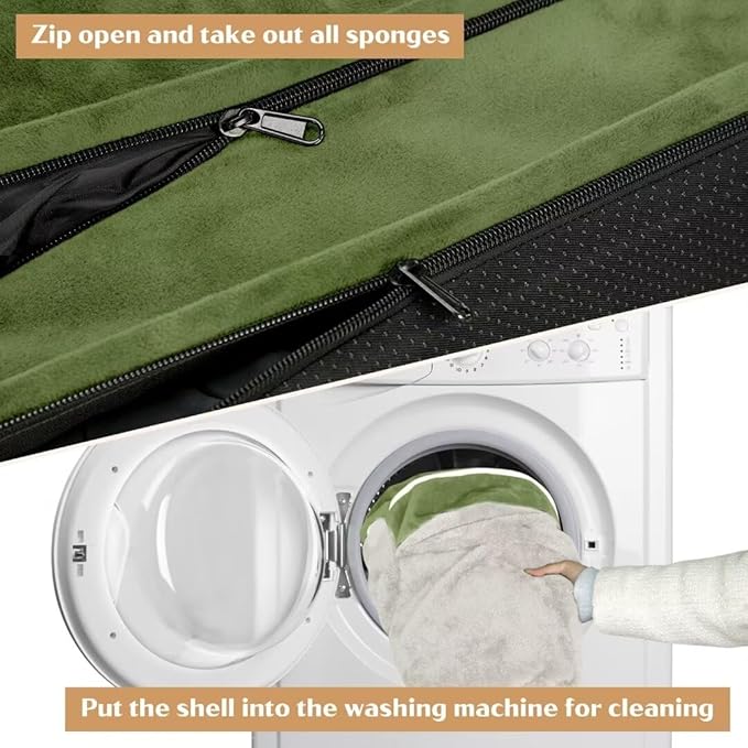 Orthopedic Dog Beds Extra Large, XL Dog Bed, Waterproof Dog Bed with Bolster, Washable Dog Bed Sofa with Removable Cover & Non-Slip Bottom(X-Large,Light Green)