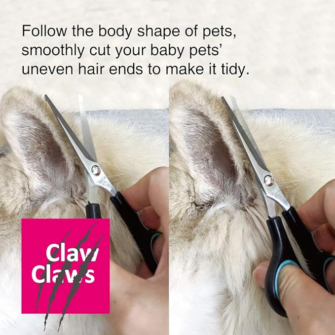 6 Inch Grooming Straight Scissors with Safety Round Tip and Wave Style Handle for Baby Hair Cutting Shears