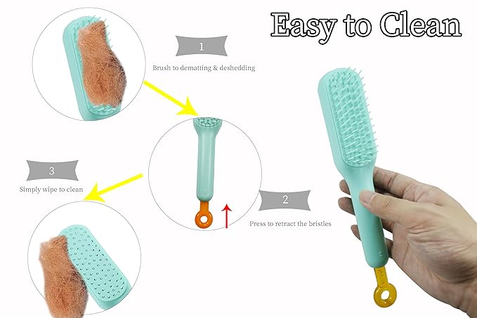 Stretchable Puppy Brush ， Soft Dog Brush - Gentle Grooming Brush for Small Dogs, Perfect for Yorkie, Shih Tzu, Maltipoo ，Dog Hair Remover Brush (Green)