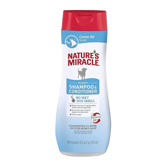 Nature's Miracle Puppy Shampoo & Conditioner, 16 Oz, Cotton Breeze Scent