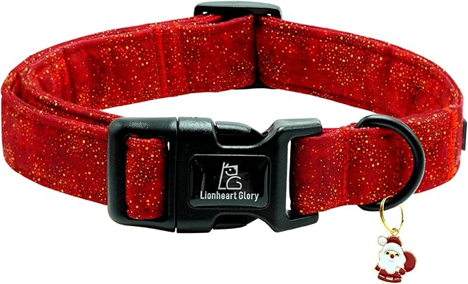 Lionheart glory Christmas Dog Collar, Red Dogs Collar Adjustable Soft Comfortable Collars for Small Dogs Girl or Boy Pet Gift Fall Cute Collar