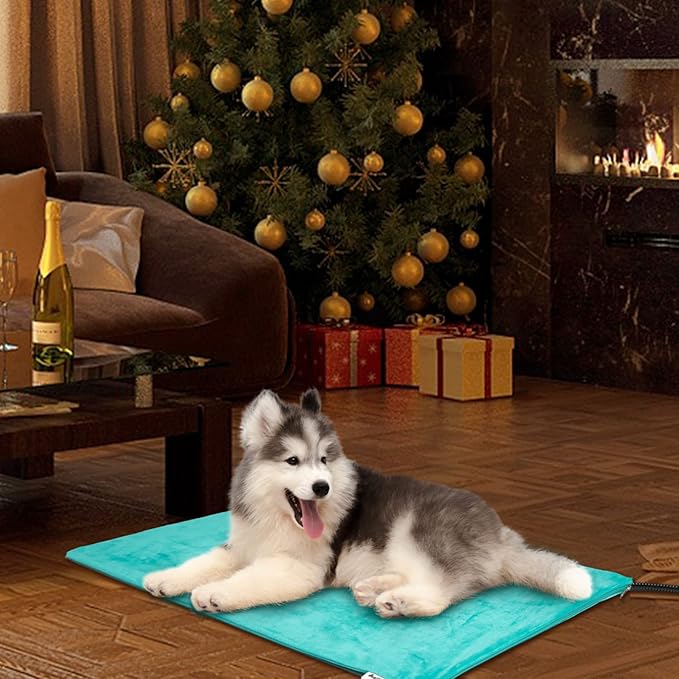 Toozey Pet Heating Pad, 6 Adjustable Temperature Dog Cat Heating Pad with Timer, Indoor Pet Heating Pads for Cats Dogs with Chew Resistant Cord, Electric Pads for Dogs Cats, Pet Heated Mat
