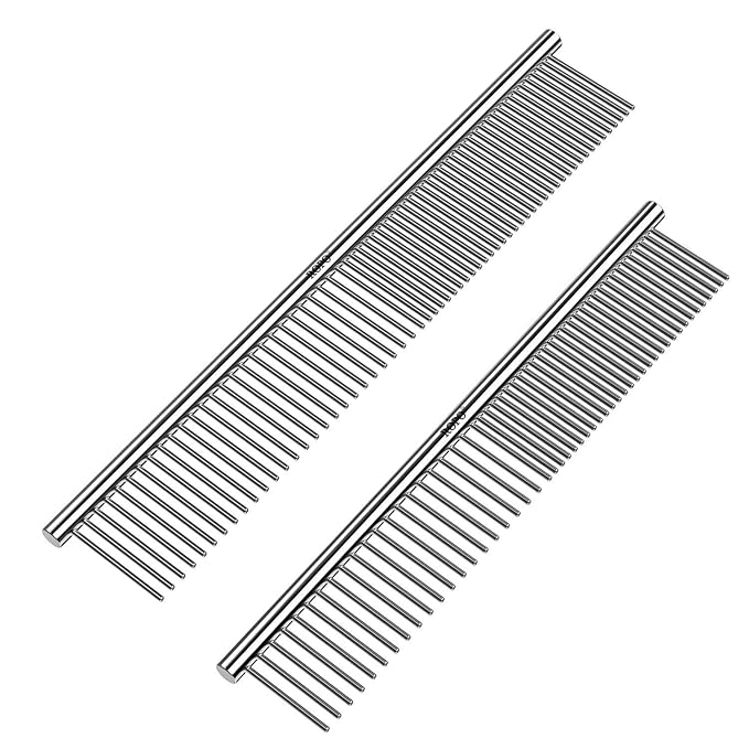 ROPO Dog Grooming Brush, 2pcs Pet Cat and Dog Comb Tool Materials, Easy to Use, Lightweight and Portable, Suitable for Any Pet with Hair Guarantee