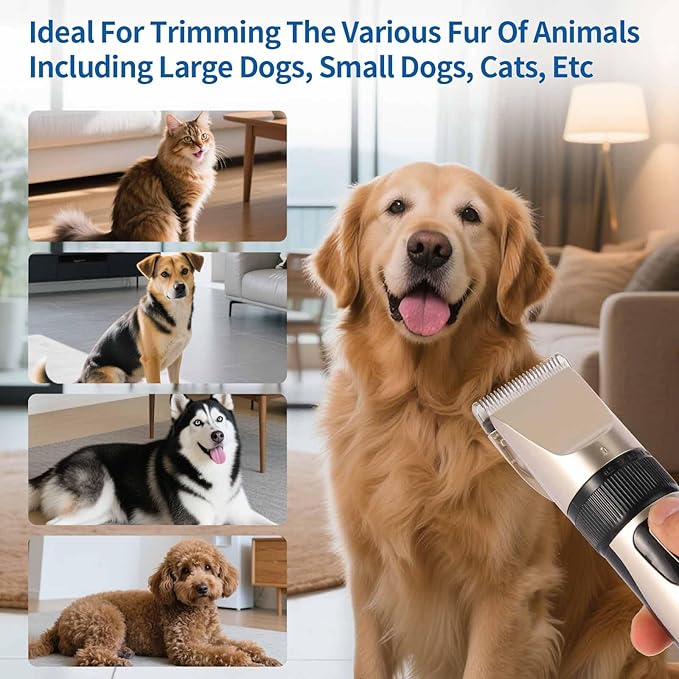 2 Pack Dog Grooming Replacement Blade Compatible with Oneisall Low Noise Dog Clippers, Dog Hair Vacuum Clipper Made of Ceramic Blade & Stainless Steel Blade Size9.5mm