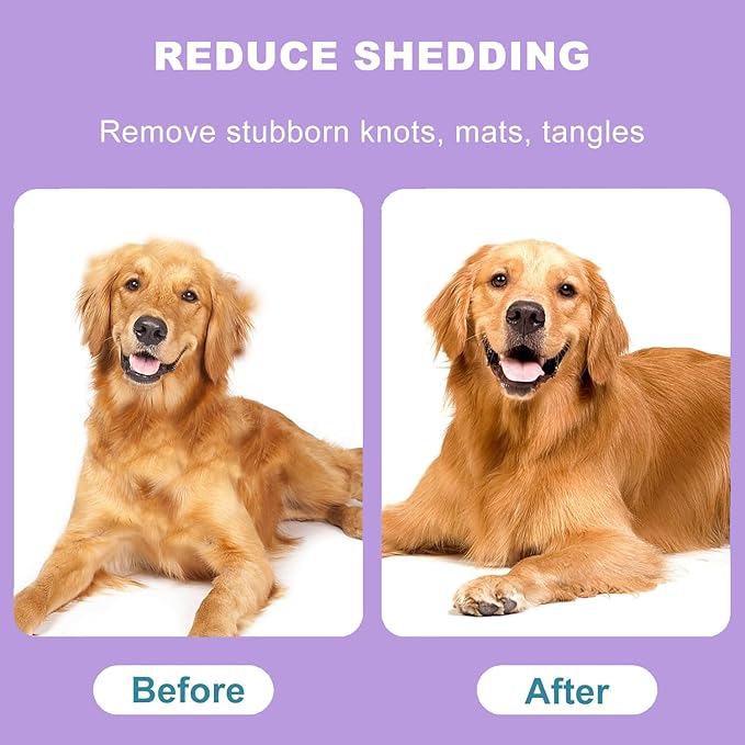 YINGFAN Self Cleaning Slicker Brush for Dogs, Skin Friendly Dog Brush for Shedding, Deshedding Dog Brush for Long Haired and Short Haired Dogs (Purple)