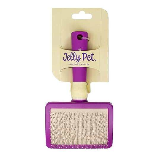 Jelly Pet Pivoting Slicker Brush, Brush Head Moves, Soft Pin Slicker, Protects Skin, Prevents Irritation, Effortless Brushing of Shedding Dogs, Detangles and Desheds