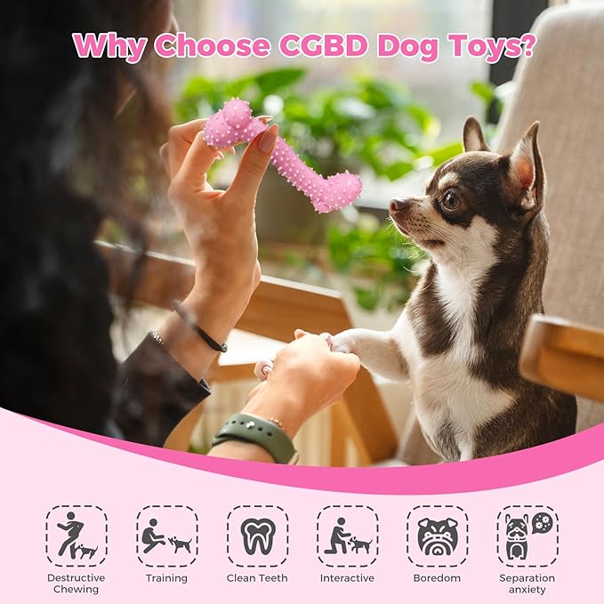 Puppy Toys, 9 Pack Puppy Chew Toys for Teething, Cute Pink Small Dog Toys, Puppy Teething Toys for Puppies, Soft Durable Interactive Dog Chew Toys for Puppy to Small Dogs