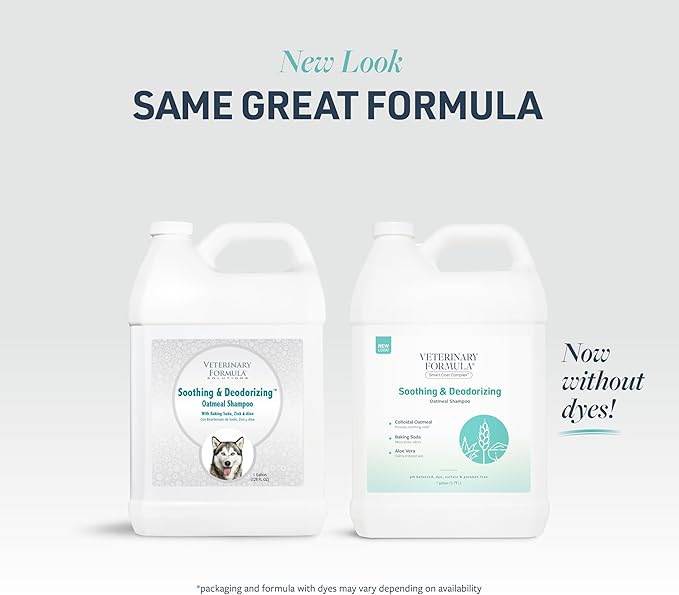 Veterinary Formula Smart Coat Complex Soothing and Deodorizing Oatmeal Shampoo for Dogs, 128 Fl oz – Baking Soda Eliminates Odors, Aloe Vera & Oatmeal Cleanse and Hydrate Skin – Long-Lasting Fragrance
