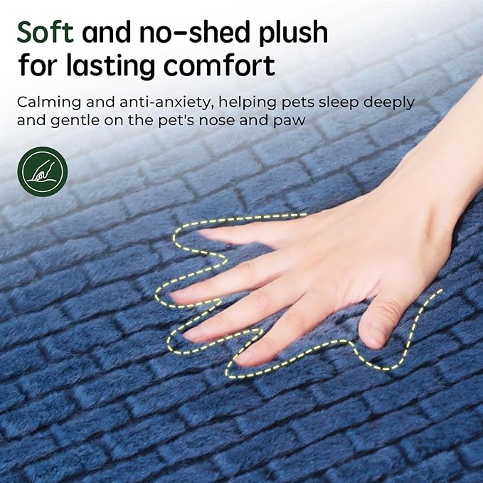 BALANCE Orthopedic Dog Bed, Egg Crate Foam Dog Couch for Pet Sleeping, Pet Sofa with Removable Washable Cover & Nonskid Bottom, Comfy Dog Bed for Large Dog, Blue