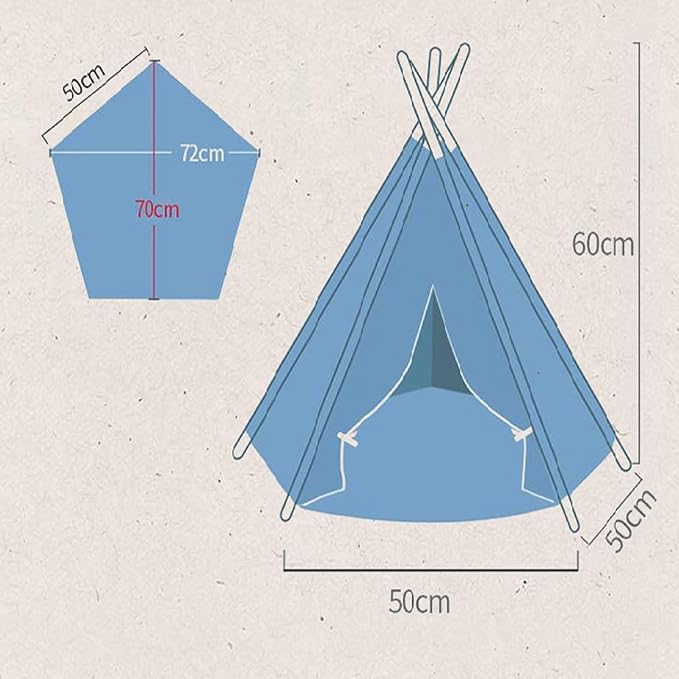 Dog & Cat Teepee Tent Bed - Portable Indoor/Outdoor Pet Tent with Cozy Cushion, Removable & Washable, White, M