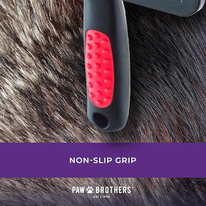 Paw Brothers Soft Pin Curved Slicker Brush for Dogs, Coated Tips, Maximum Coverage, Gentle on Skin, Small