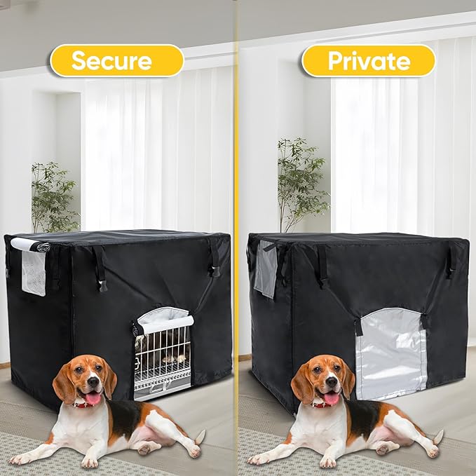 NEVERLAND Dog Crate Cover 36 Inch - Kennel Crate Covers for Dog Cage Waterproof, Universal Durable Oxford Cloth Dog Cage Cover for Most Wire Pet Crates, 36 x 23 x 25 Inch (Cover Only)