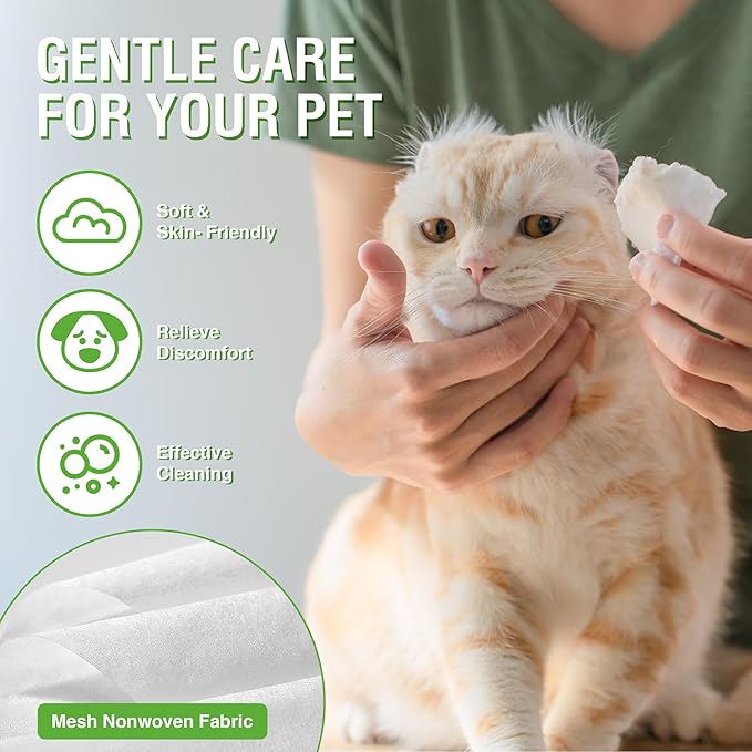 Pet Wipes for Dogs and Cats, Dog Wipes for Paws and Butt, Cat Wipes Cleaning Fur and Butt, Fragrance-free, Alcohol-free, Natural Ingredients, Gentle and Safe, Keep Your Pet Clean and Healthy 320 Pcs