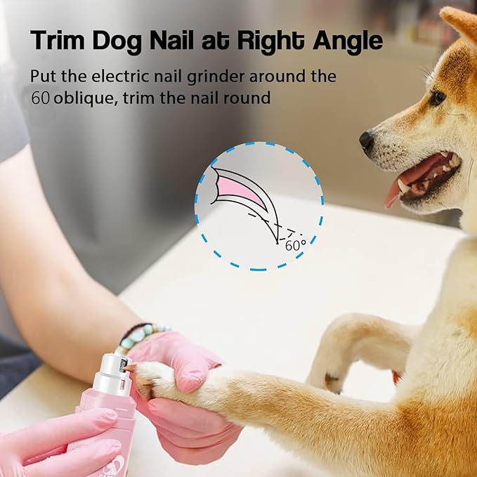 Dog Nail Grinder & Nail Clippers 2-in-1 Upgrade, Professional Electric Rechargeable Pet Nail Trimmer Painless Claw Grooming and Smooth, for Small, Medium, Large Dogs & Cats (White, Electric)